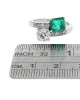 Emerald and Diamond Bypass Ring in Platinum